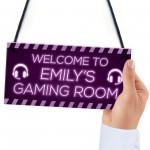 Novelty Gaming Room Sign Funny Gift For Daughter Girlfriend