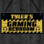 Personalised Gaming Bedroom Sign For Son Uncle Brother Birthday