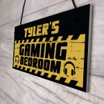 Personalised Gaming Bedroom Sign For Son Uncle Brother Birthday