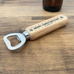 Merry Christmas Dad Personalised Wood Bottle Opener Novelty Gift