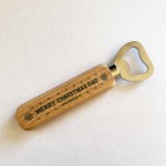 Merry Christmas Dad Personalised Wood Bottle Opener Novelty Gift