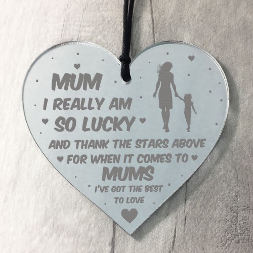 Thank You Gift For Mum Birthday Christmas Engraved Heart Gift