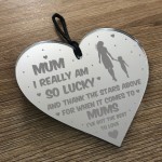 Thank You Gift For Mum Birthday Christmas Engraved Heart Gift