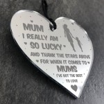 Thank You Gift For Mum Birthday Christmas Engraved Heart Gift