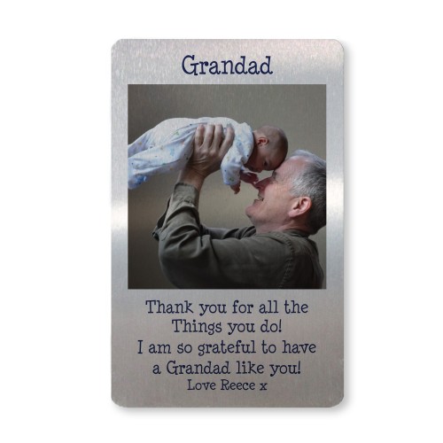 Personalised Grandad Photo Gifts Metal Wallet Card Gifts For Him