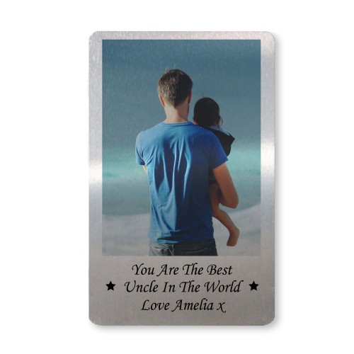 PERSONALISED Photo Gifts Novelty Uncle Gifts Metal Card Wallet