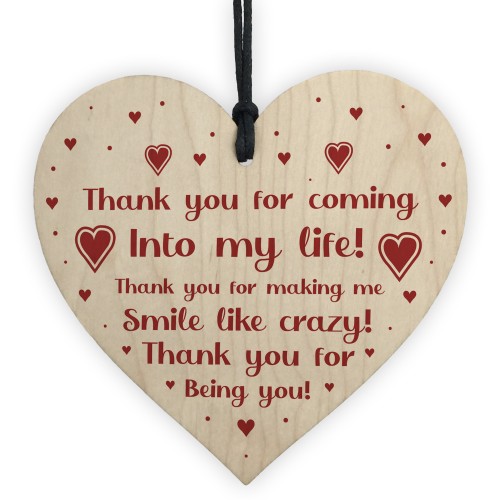 Thank You Gift For Husband Wife Boyfriend Girlfriend Wood Heart