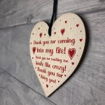 Thank You Gift For Husband Wife Boyfriend Girlfriend Wood Heart