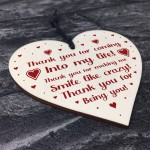 Thank You Gift For Husband Wife Boyfriend Girlfriend Wood Heart