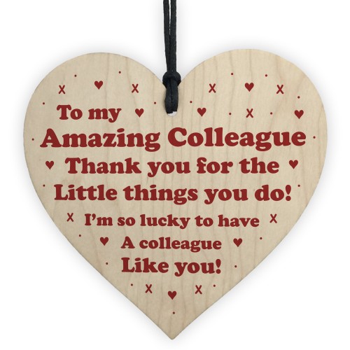 Novelty Thank You Gift For Colleague Wooden Heart Birthday Xmas