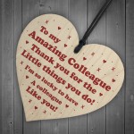 Novelty Thank You Gift For Colleague Wooden Heart Birthday Xmas