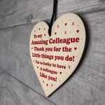 Novelty Thank You Gift For Colleague Wooden Heart Birthday Xmas