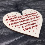 Novelty Thank You Gift For Colleague Wooden Heart Birthday Xmas