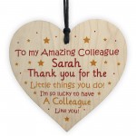 Special Gift For Colleague Personalised Heart Thank You Gift