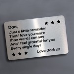 Thank You Gift For Dad Personalised Wallet Insert Birthday Xmas