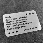 Thank You Gift For Dad Personalised Wallet Insert Birthday Xmas