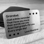 Thank You Gift For Grandad Personalised Wallet Insert