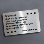 Thank You Gift For Grandad Personalised Wallet Insert