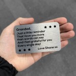 Thank You Gift For Grandad Personalised Wallet Insert