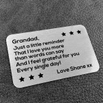 Thank You Gift For Grandad Personalised Wallet Insert