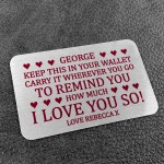 Novelty Gift For Boyfriend Husband Personalised Wallet Insert