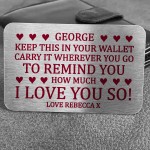 Novelty Gift For Boyfriend Husband Personalised Wallet Insert