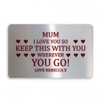 Personalised Gift For Mum Birthday Christmas Wallet Insert