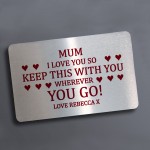 Personalised Gift For Mum Birthday Christmas Wallet Insert