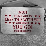 Personalised Gift For Mum Birthday Christmas Wallet Insert