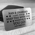 Personalised Gift For Nan and Grandad Wallet Insert Thank You 