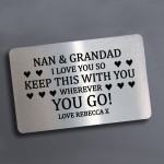 Personalised Gift For Nan and Grandad Wallet Insert Thank You 