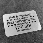 Personalised Gift For Nan and Grandad Wallet Insert Thank You 