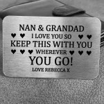 Personalised Gift For Nan and Grandad Wallet Insert Thank You 