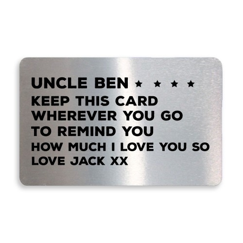 Personalised Gift For Uncle Wallet Insert Thankyou Birthday Xmas