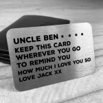 Personalised Gift For Uncle Wallet Insert Thankyou Birthday Xmas