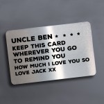 Personalised Gift For Uncle Wallet Insert Thankyou Birthday Xmas