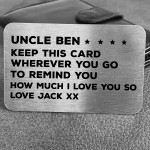 Personalised Gift For Uncle Wallet Insert Thankyou Birthday Xmas