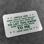 Novelty Gift For Uncle Birthday Christmas Personalised Insert