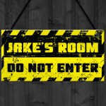 Personalised Boys Bedroom Sign DO NOT ENTER Funny Gift