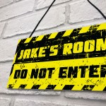 Personalised Boys Bedroom Sign DO NOT ENTER Funny Gift