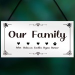 Our Family Sign PERSONALISED Home Decor Gift For New Home