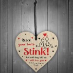 Personalised Funny Valentines Gift Wooden Heart Gift For Him