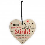 Personalised Funny Valentines Gift Wooden Heart Gift For Him