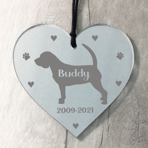 Personalised Engraved Memorial Heart For Dog Memorial Sign