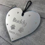 Personalised Engraved Memorial Heart For Dog Cat Memorial Sign