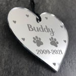 Personalised Engraved Memorial Heart For Dog Cat Memorial Sign