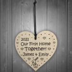 Personalised Our First Home Together Gift For Couple Wood Heart