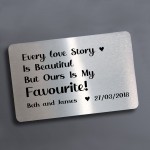 Personalised Wallet Card Valentines Gift For Him Her