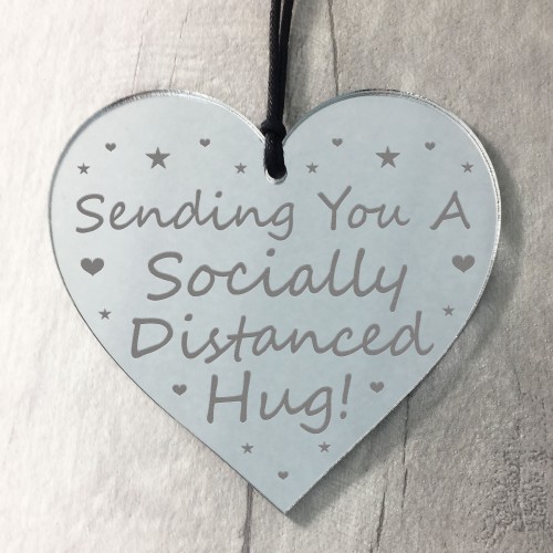 Socially Distanced Hug Gift Engraved Heart Special Gift