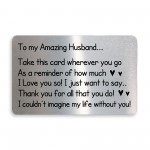 Keepsake Gift For Husband On Valentines Day Anniversary Card